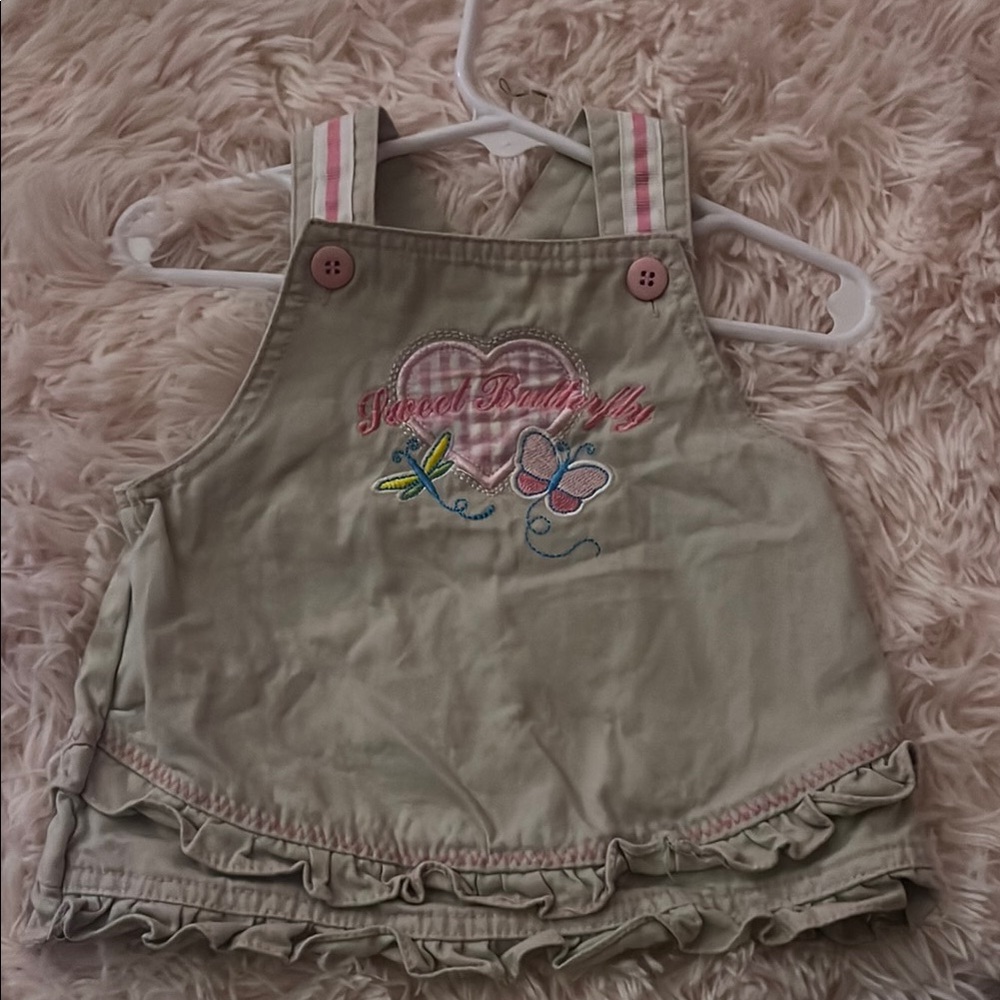 Vintage Sweet Butterfly Khaki Dress